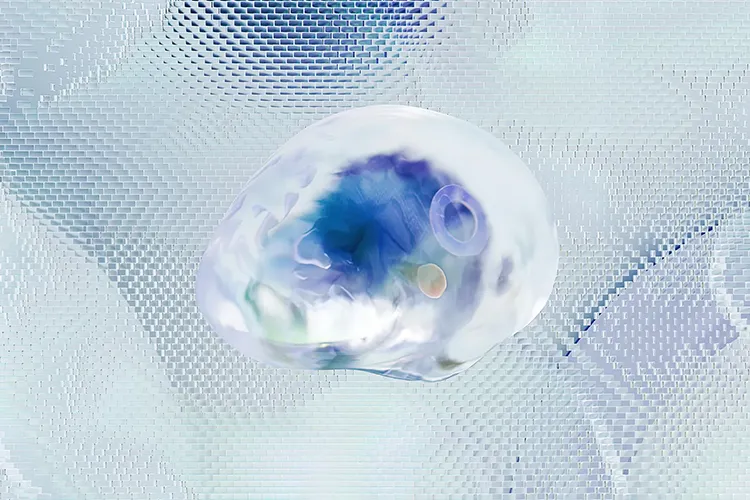 Conceptual image of the brain looking like an asymmetrical blob.