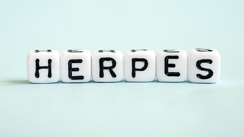 Image of block letters spelling herpes.