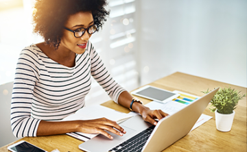 Girl working on computer