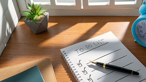 A notebook with TO DO LIST written on it. Productivity, time management, daily tasks concept.